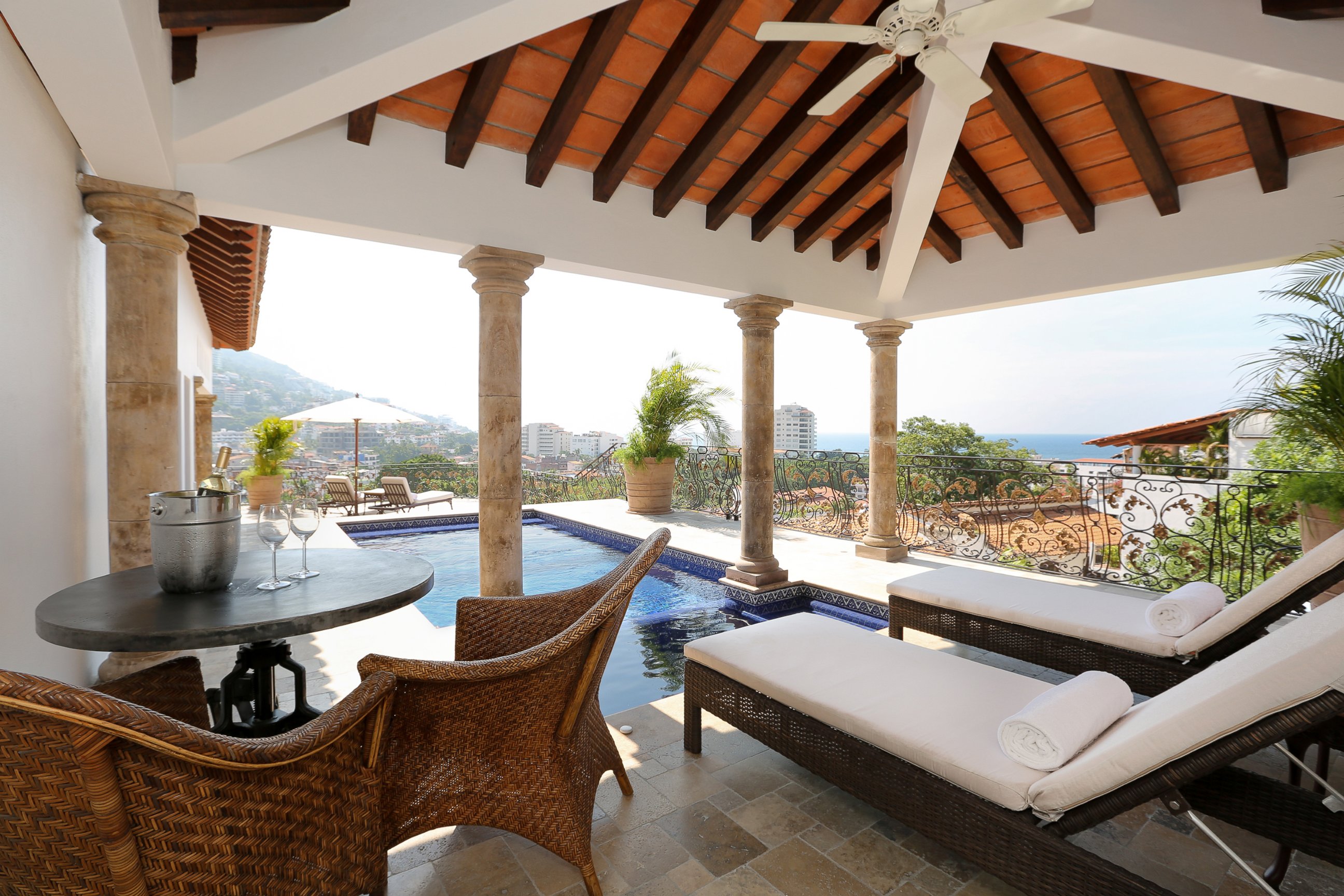 PHOTO: The pool at Casa Kimberly overlooks the city of Puerto Vallarta, Mexico.