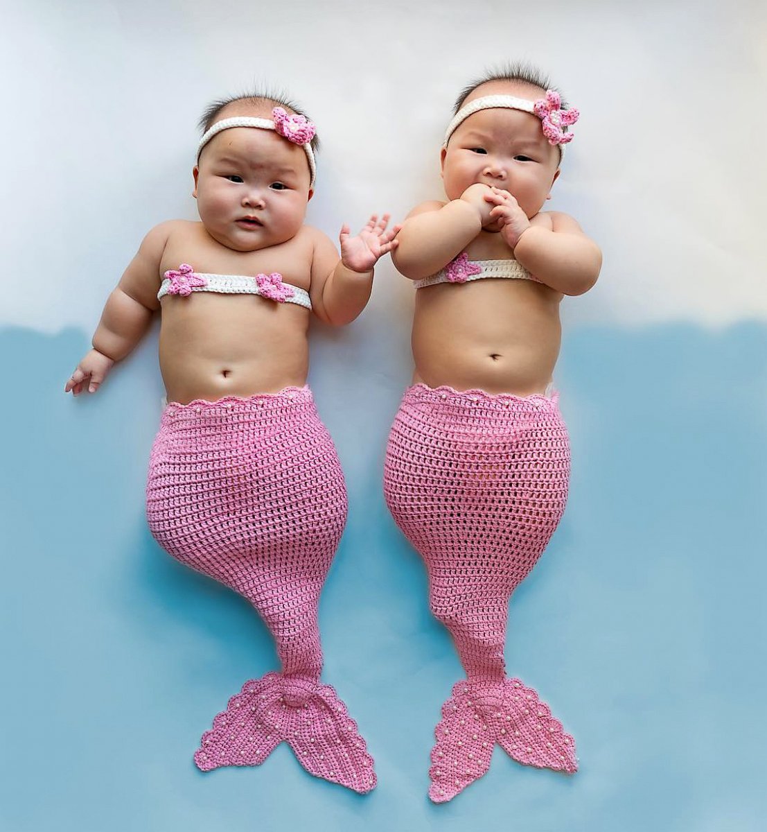 PHOTO: Leia and Lauren Lok, 8-month-old twins from Singapore, have 166 Instagram followers for their colorful, creative poses.