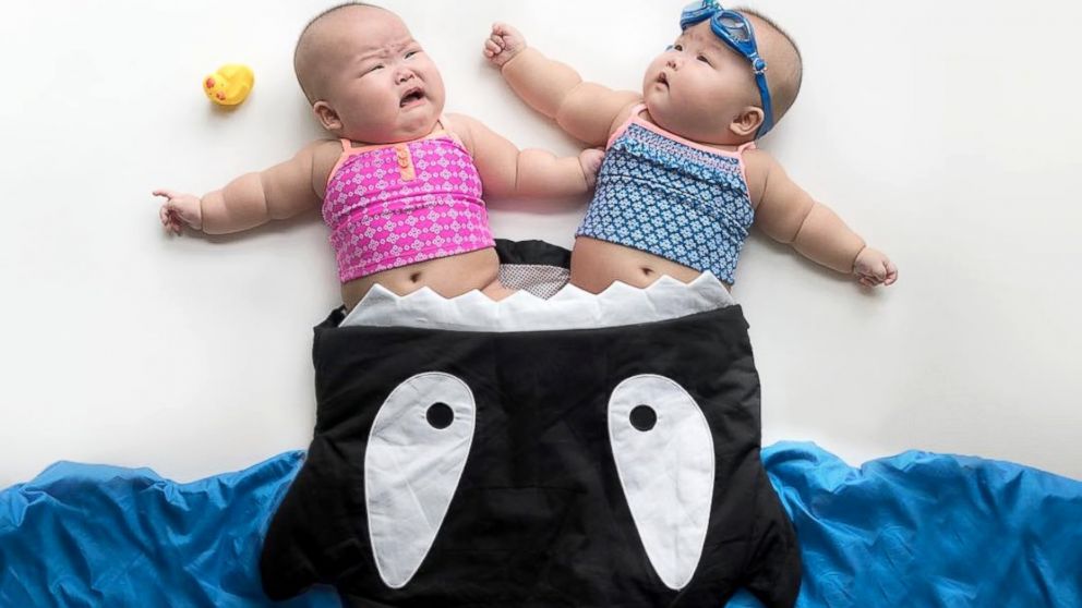 Leia and Lauren Lok, 8-month-old twins from Singapore, have 166 Instagram followers for their colorful, creative poses.