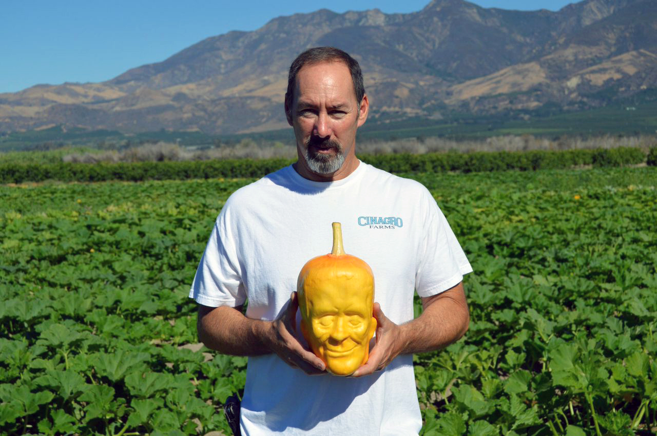 PHOTO: California farm owner Tony Dighera grows organic pumpkins that bear an uncanny resemblance to Frankenstein.