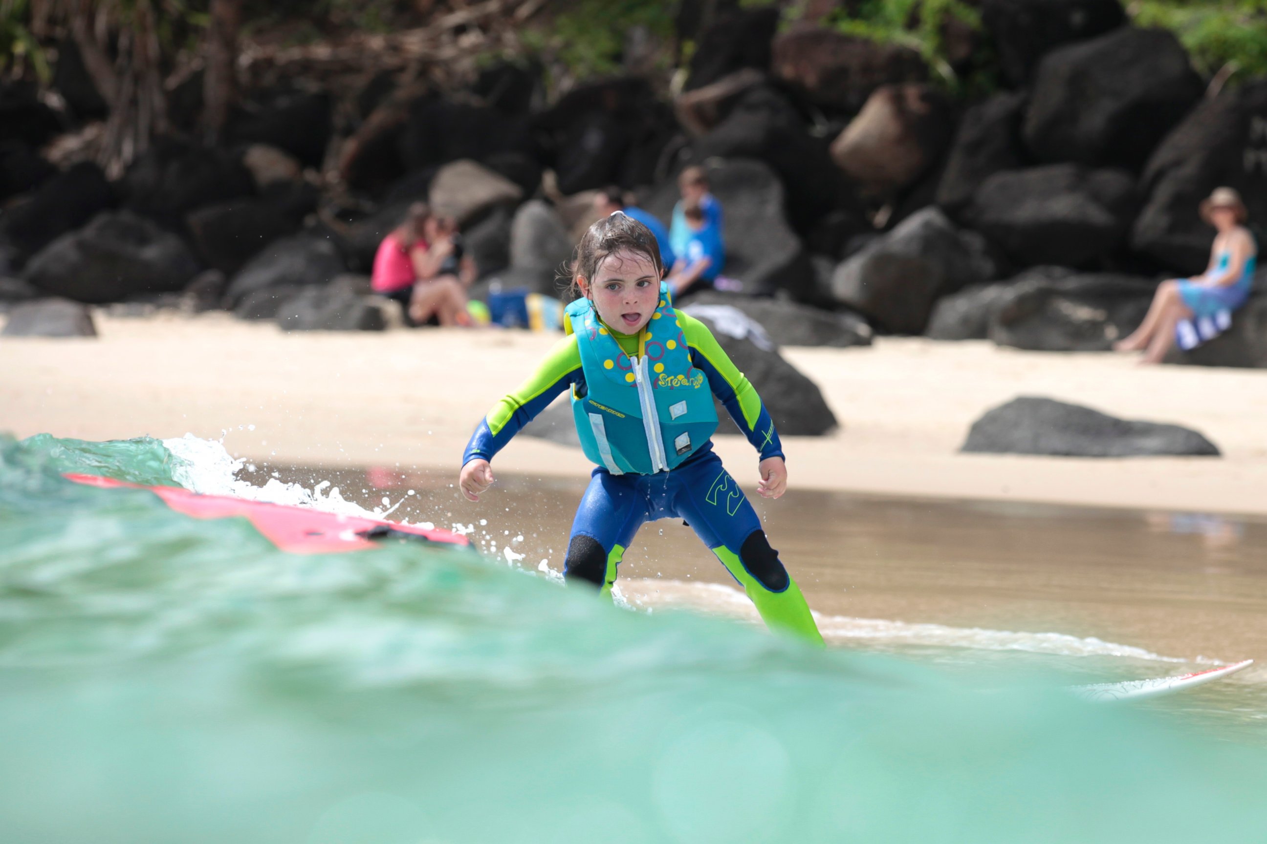 PHOTO: Quincy Symonds, 4, is pictured surfing at Snapper Rocks, Australia.