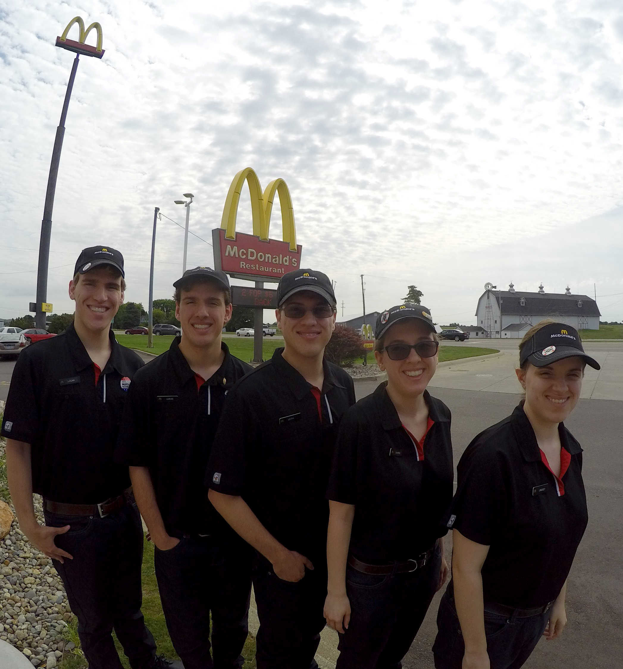 PHOTO: Quintuplets Leith, Lauren, Logan, Lindsey and Lucas Curtis, all 18, are part-time employees at the same McDonald's in Potterville, Michigan. 