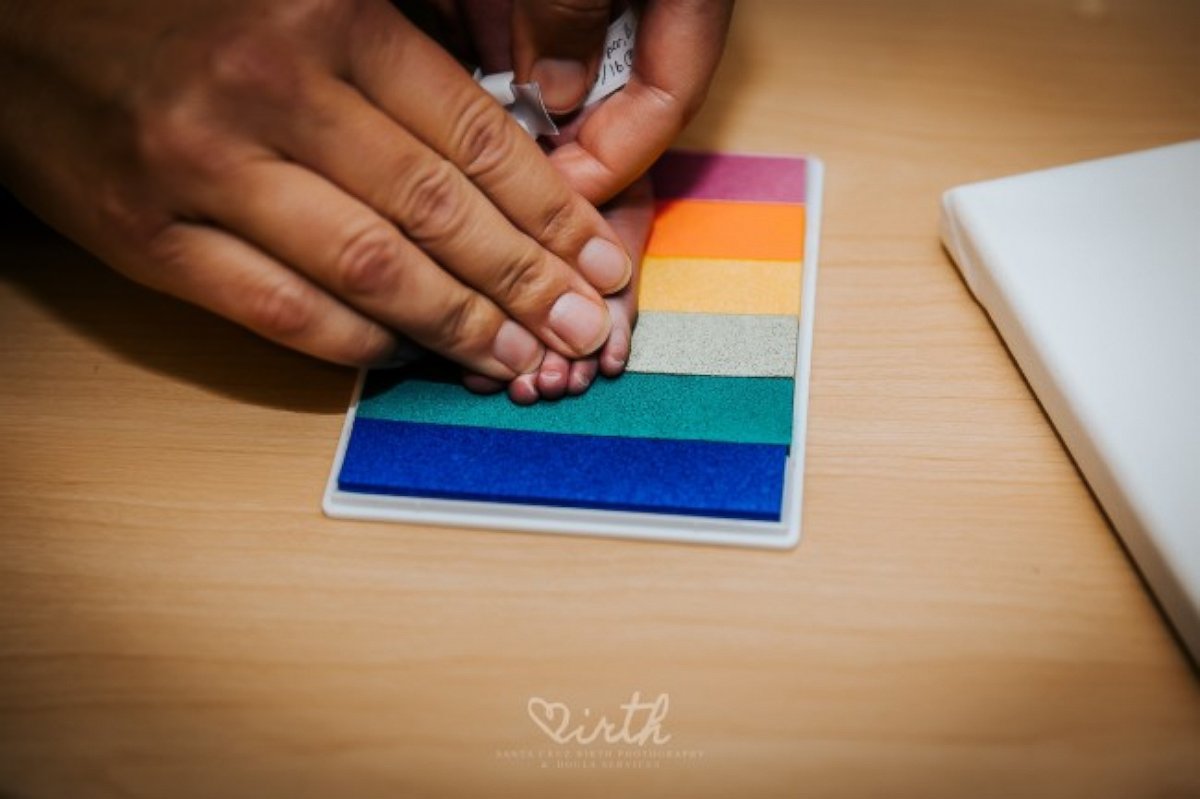 PHOTO: To celebrate the birth of her son after having a miscarriage, Brittany Sleeper decided to plan a rainbow photo shoot in her delivery room.