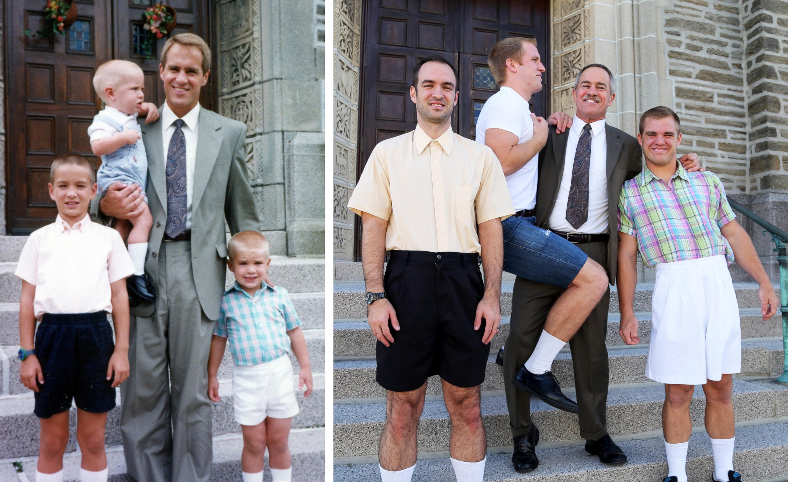 PHOTO: Matt MacMillan and his two brothers recreated photos from their childhood to surprise their mom with a photo calendar.