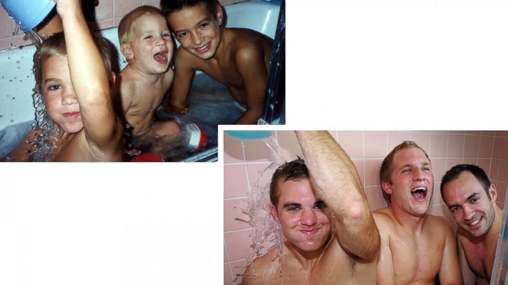 Matt MacMillan and his brothers recreated photos from their childhood to surprise their mom.