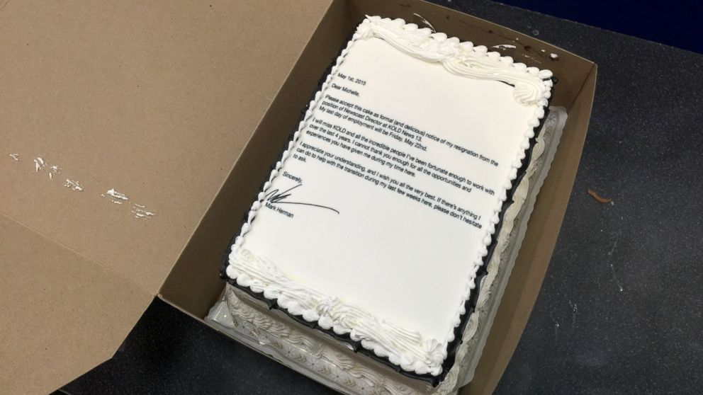 PHOTO: Mark Herman quit on a cake.