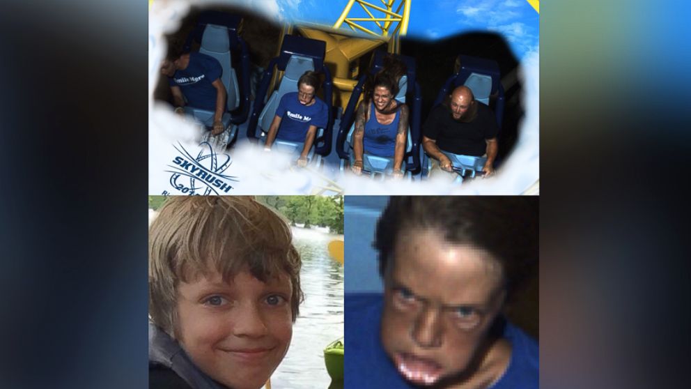 PHOTO:  Will Poole posted this hilarious photo of his son on social media with the caption "This roller coaster photo will haunt my son forever." 