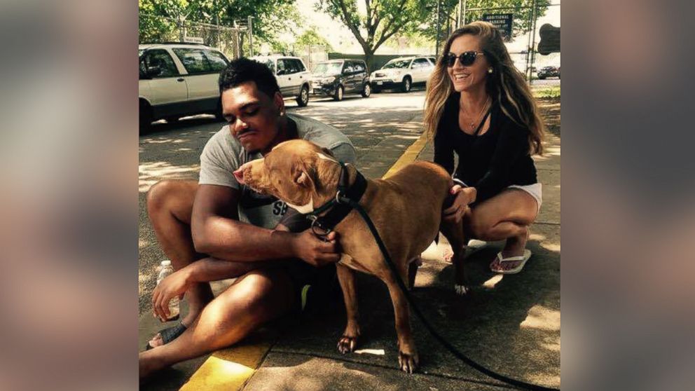 PHOTO: Baltimore Ravens' offensive tackle Ronnie Stanley and his girlfriend adopted a six-year-old dog named Lola from BARCS Animal Shelter.