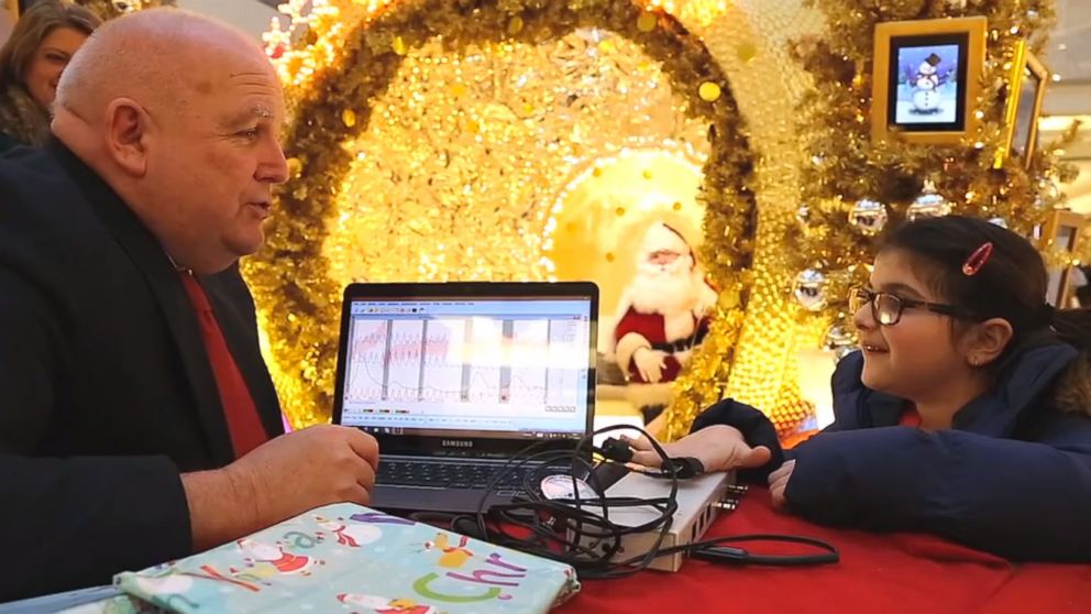 London's Brent Cross Shopping Center puts kids to a polygraph test before they meet with Santa. 