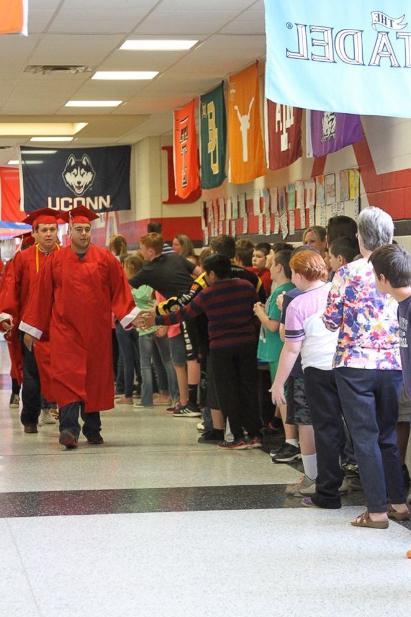 PHOTO: Photos of Van High School seniors in Texas walking the halls have gone viral on Facebook.