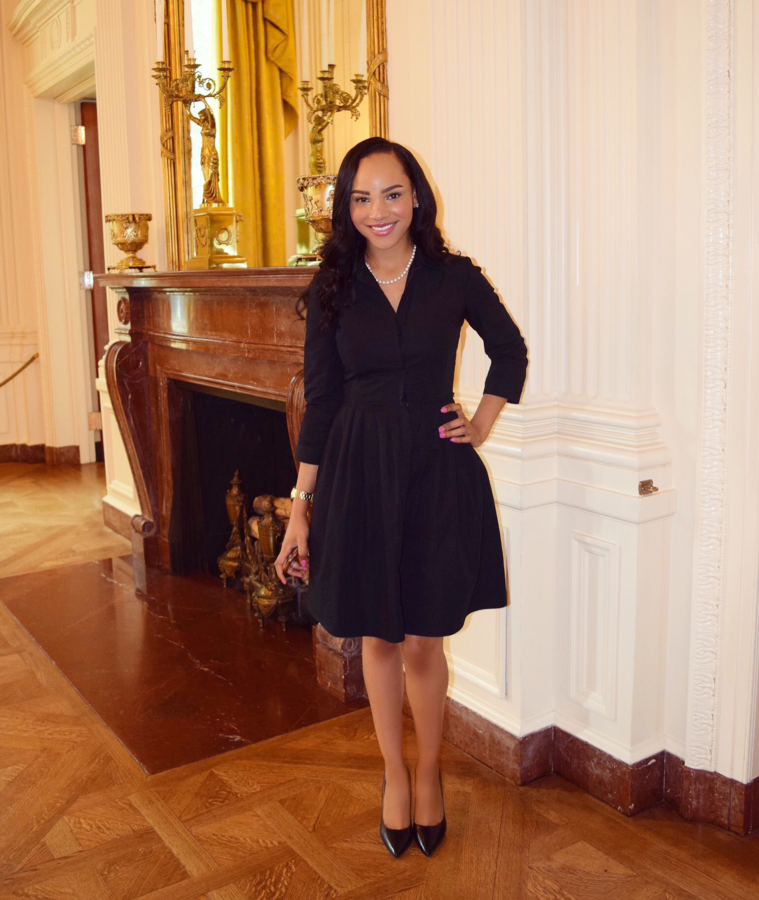 PHOTO: Former White House intern Sequoia Baker poses in The White House's East Room.