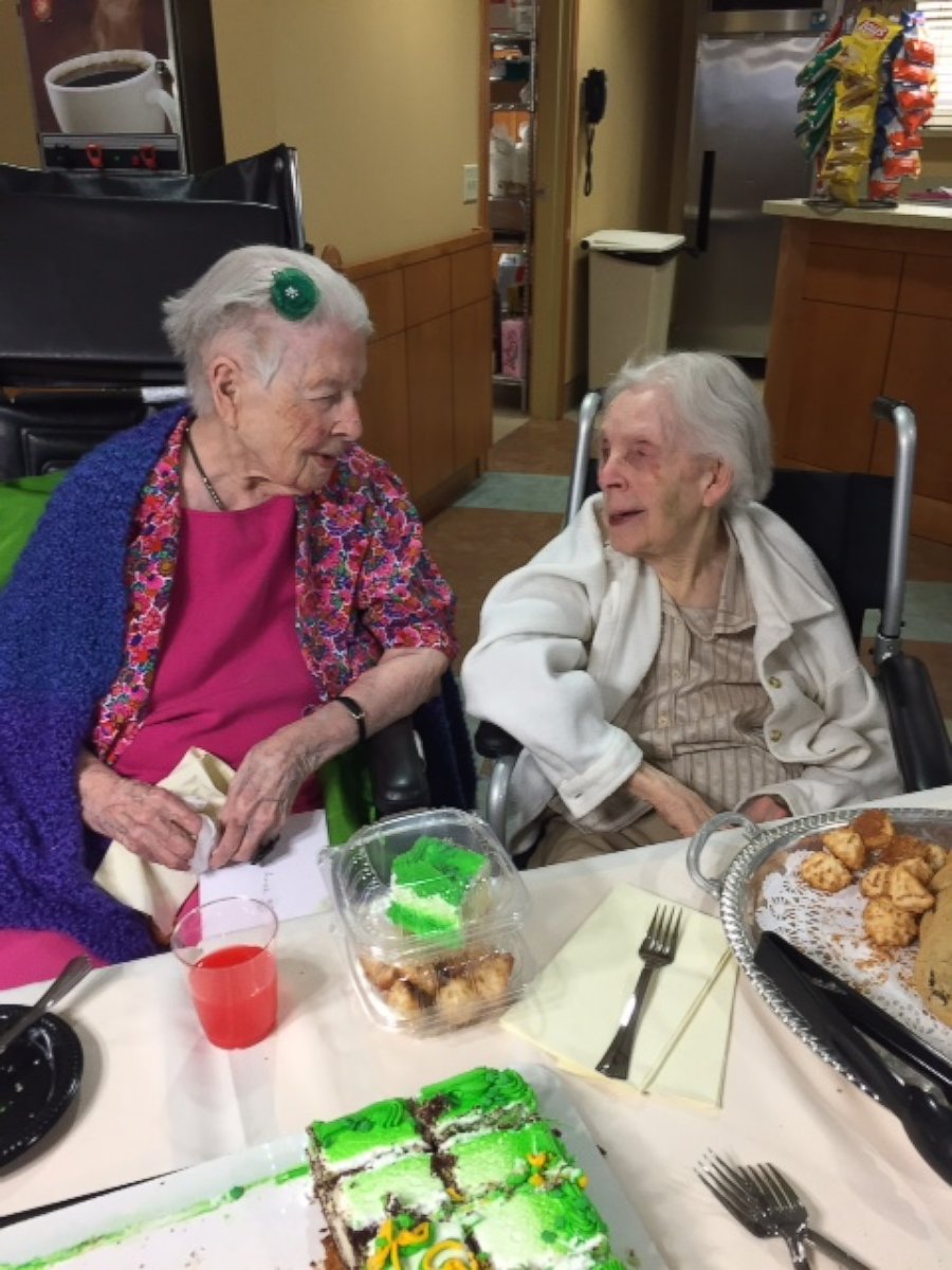 PHOTO: Sister Mary Mark photographed with fellow Carondelet Village resident Sister Mary Lenore in St Paul, MN on Jan. 11.