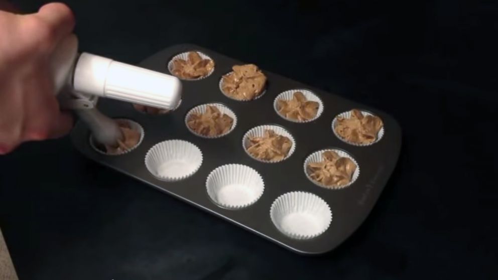 Two Harvard students invented Spray Cake, cake batter in a whipped-cream style can, which is seen in this still from their "Spray Cake i3 Gala Action Reel" video.