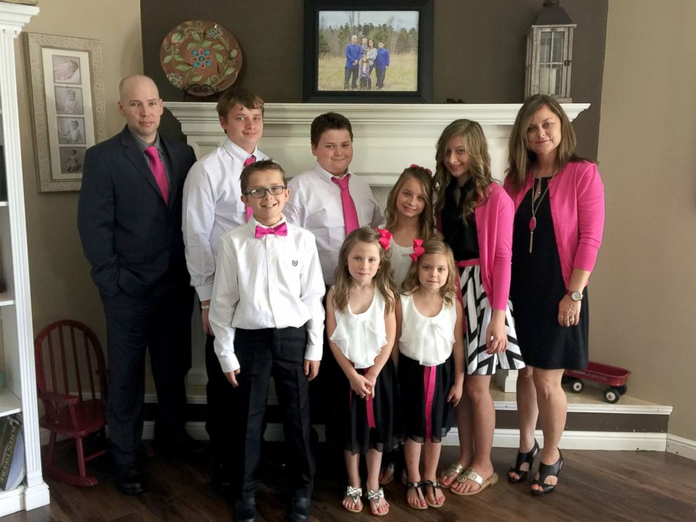 PHOTO: With three children of her own, Cole, 10, Hayden, 6 and Calen, 2, and Laikep's six kids, Will, 15, Selena, 14, Jaxson, 12, Dallas, 10, Lily, 5, Ace, 2, Culley now has nine all together.