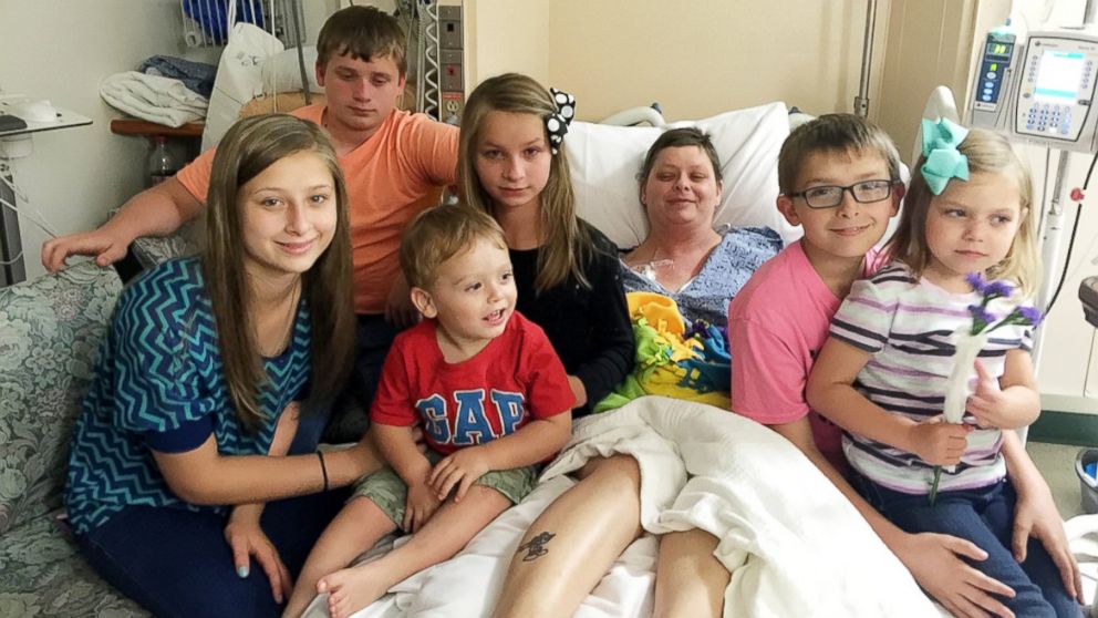 PHOTO: On July 19, Stephanie Culley, 39, of Alton, Virginia, adopted her friend Beth Laitkep's six children, after she died on May 19 from cancer at the age of 39. 