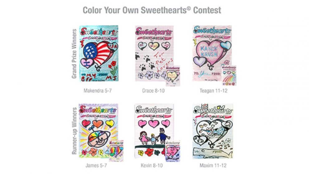 PHOTO: The winning drawings in Sweethearts' "Color Your Own" contest.