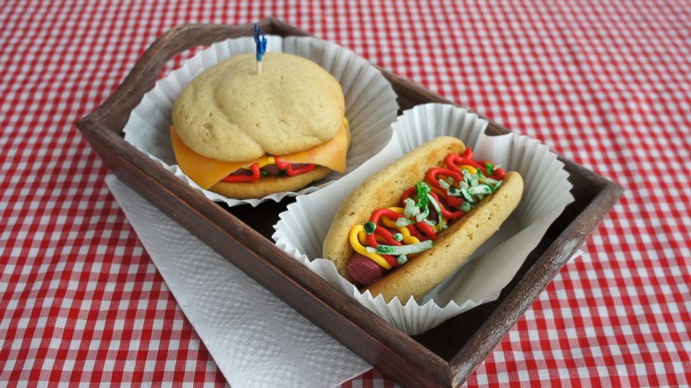 Tastemade's hot dog and cheeseburger whoopie pies.