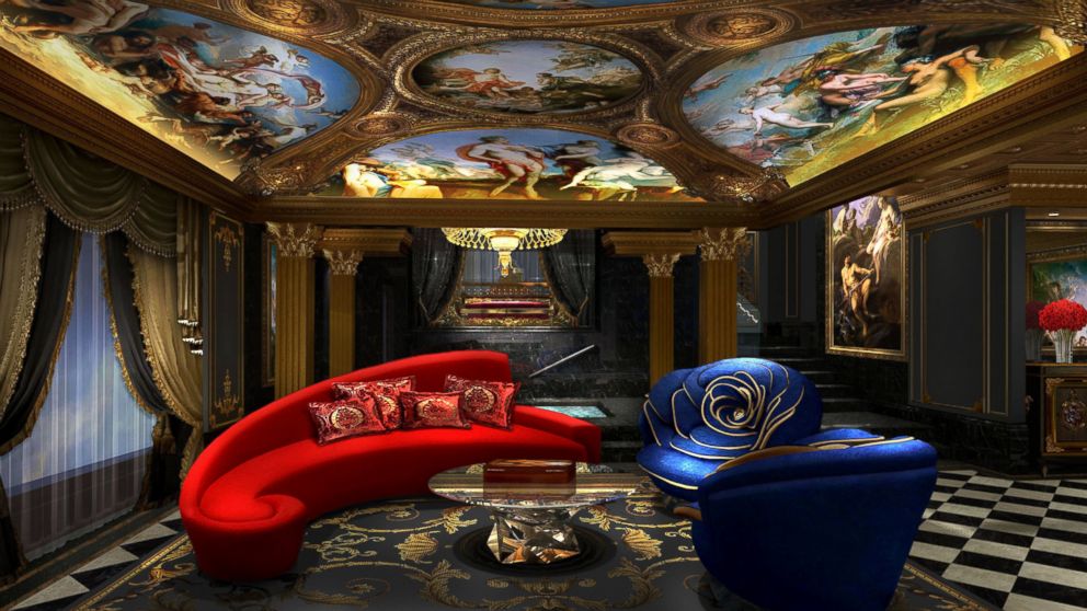 The living room inside The 13 Hotel in Macau, opening this summer.