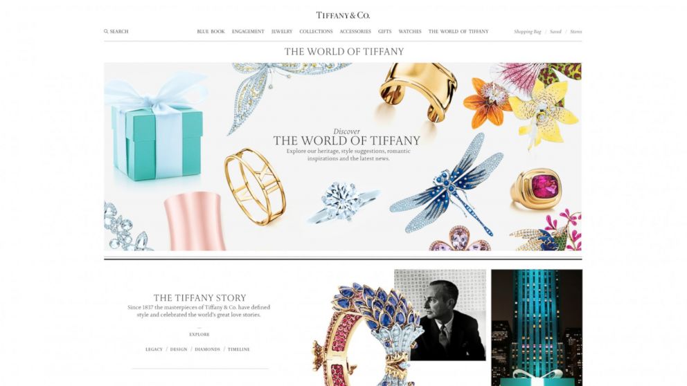 The World of Tiffany page on the new Tiffany.com