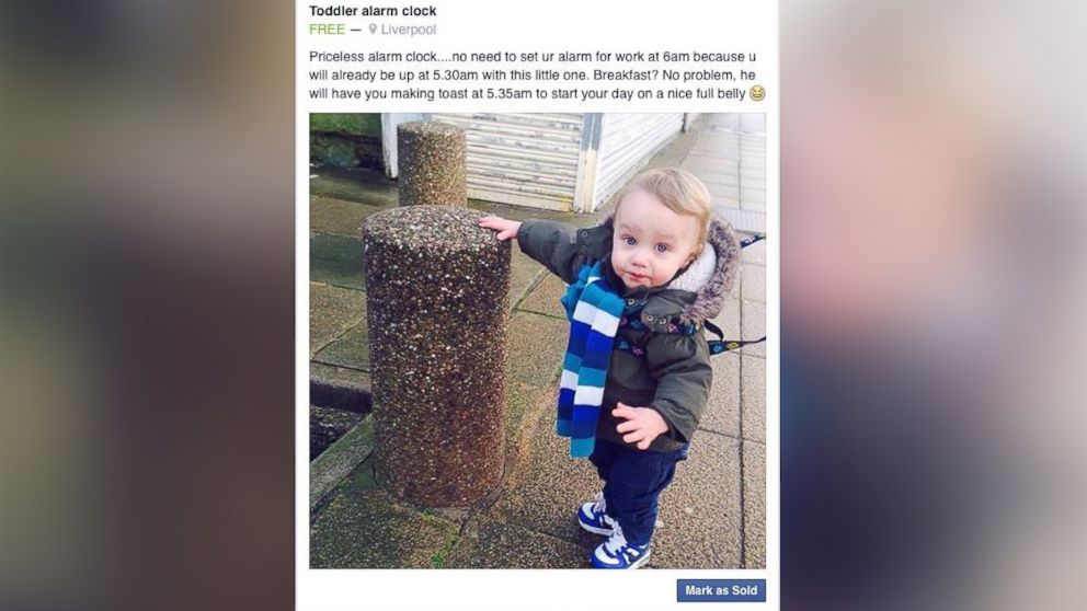 Kevin Davies, 28, posted a 'baby for sale' prank on a British advertising site on January 11. 