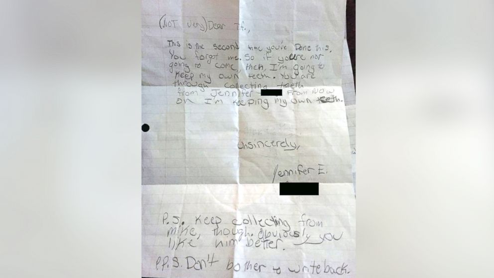 PHOTO: Read the hilarious letter a girl once wrote to the tooth fairy.