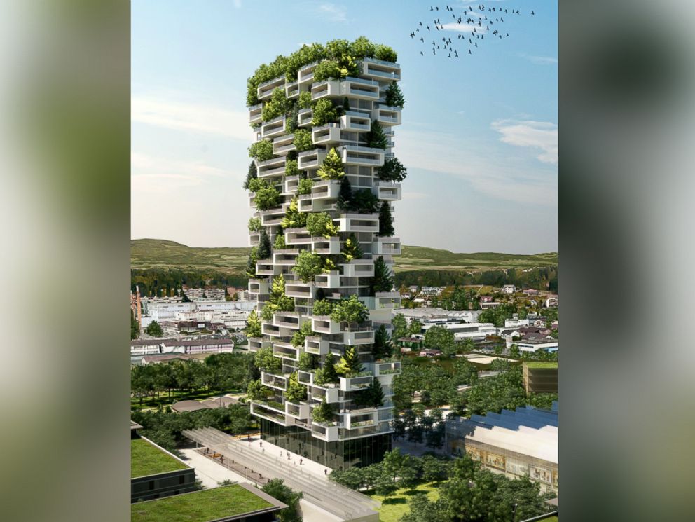 PHOTO: Italian architect Stefano Boeri is to build a 384-foot apartment tower covered with evergreen trees in Lausanne, Switzerland.