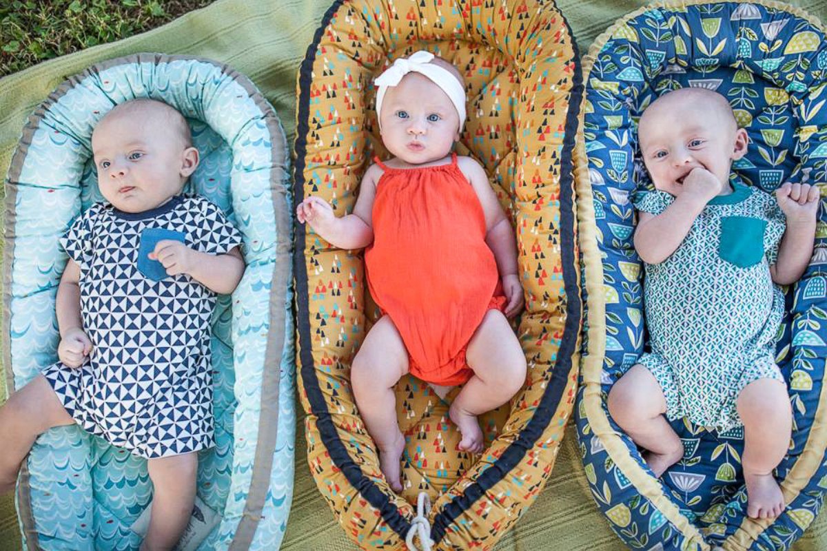 PHOTO: Triplets Jack, Stella and Luke Tipton were born in Knoxville, Tennessee in March 2016, weighing a combined 19.6 pounds. The siblings missed the world record mark for heaviest triplets by 2.4 pounds.