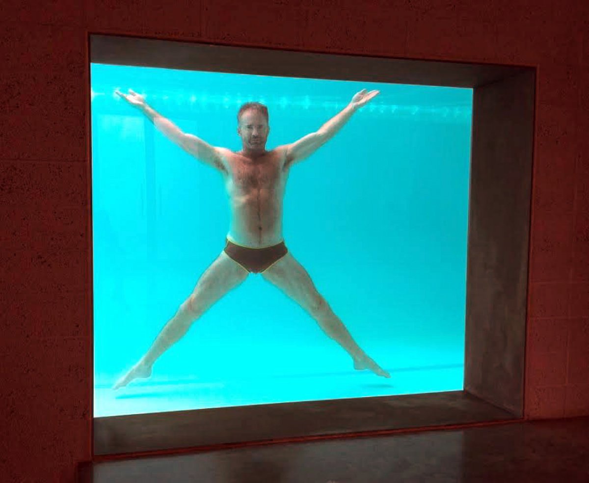 PHOTO: Fitness expert Scott Cole performs underwater yoga poses, 2014.