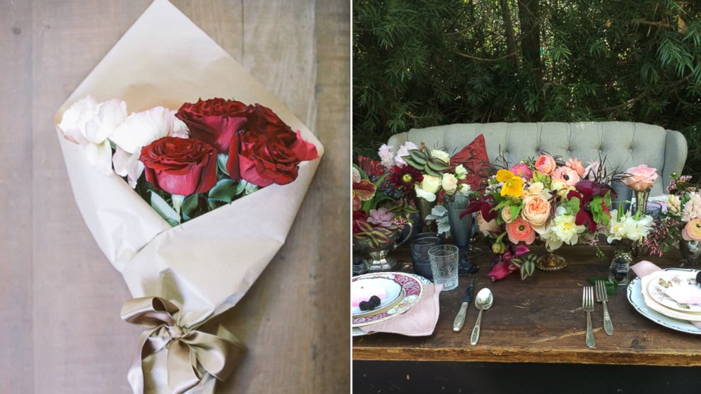The Velvet Garden, a floral design studio in Los Angeles, Calif., suggests using dahlias in place of pricier peonies and ranunculus.