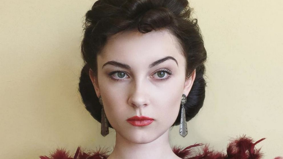 PHOTO: Annelies van Overbeek, 17, of Belgium, recreates famous vintage characters on Instagram.