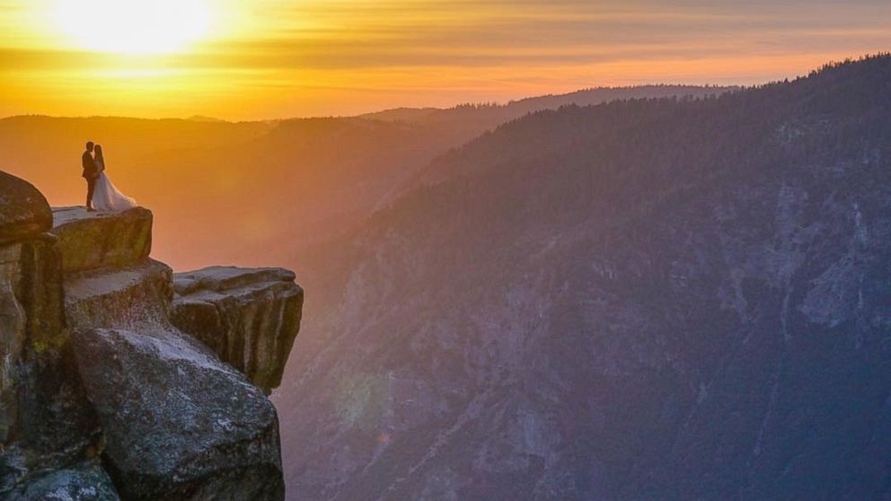 Michael Karas, a 31-year-old man from Honolulu, Hawaii, said he hopes to get in touch with the "mystery couple" he photographed here during sunset in Yosemite National Park on Sept. 1, 2016. 