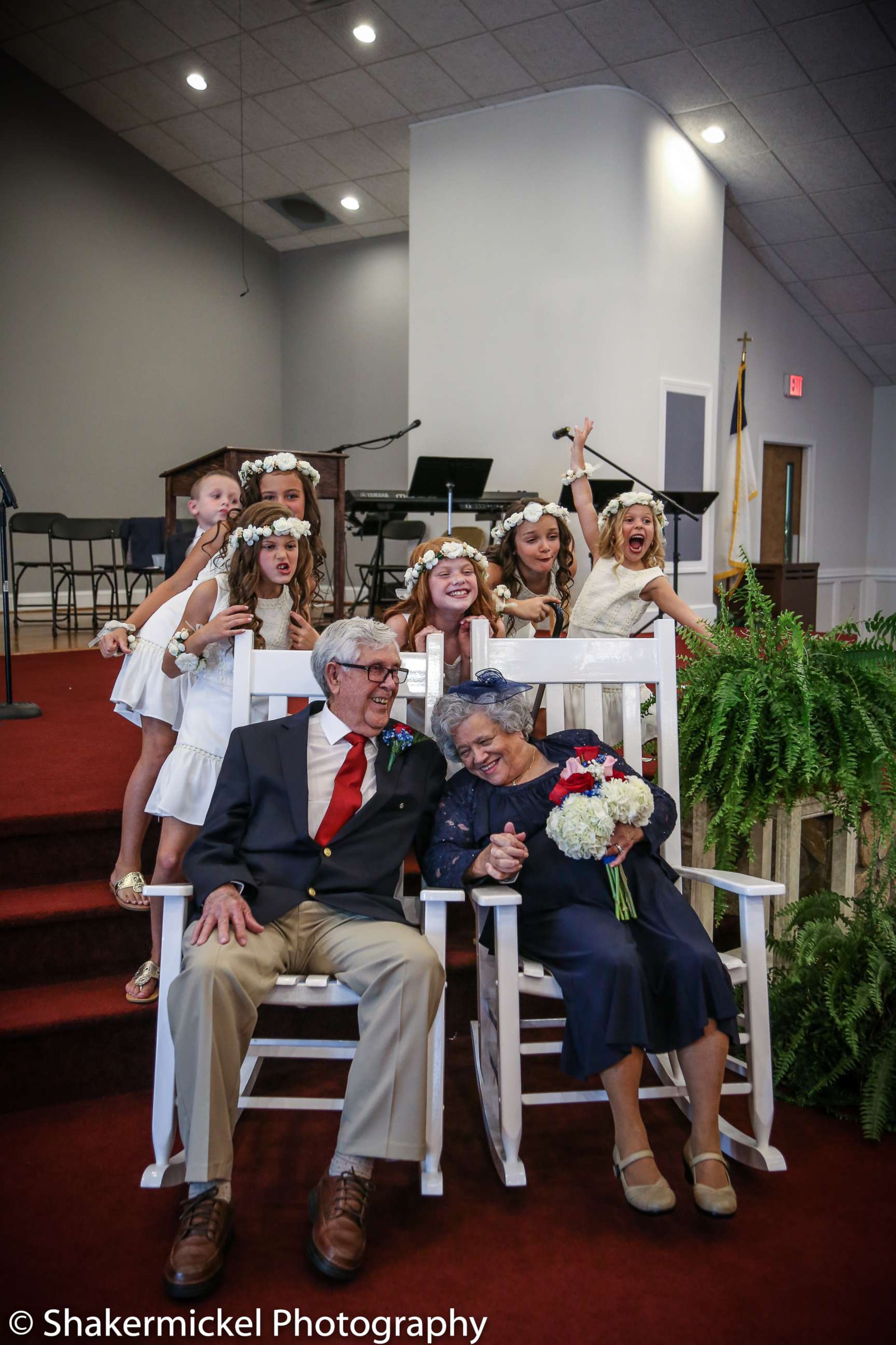 PHOTO: Teenage sweethearts Ed Sellers, 88, and Katie Smith, 89, tied the knot on July 16 in Stanley, N.C.