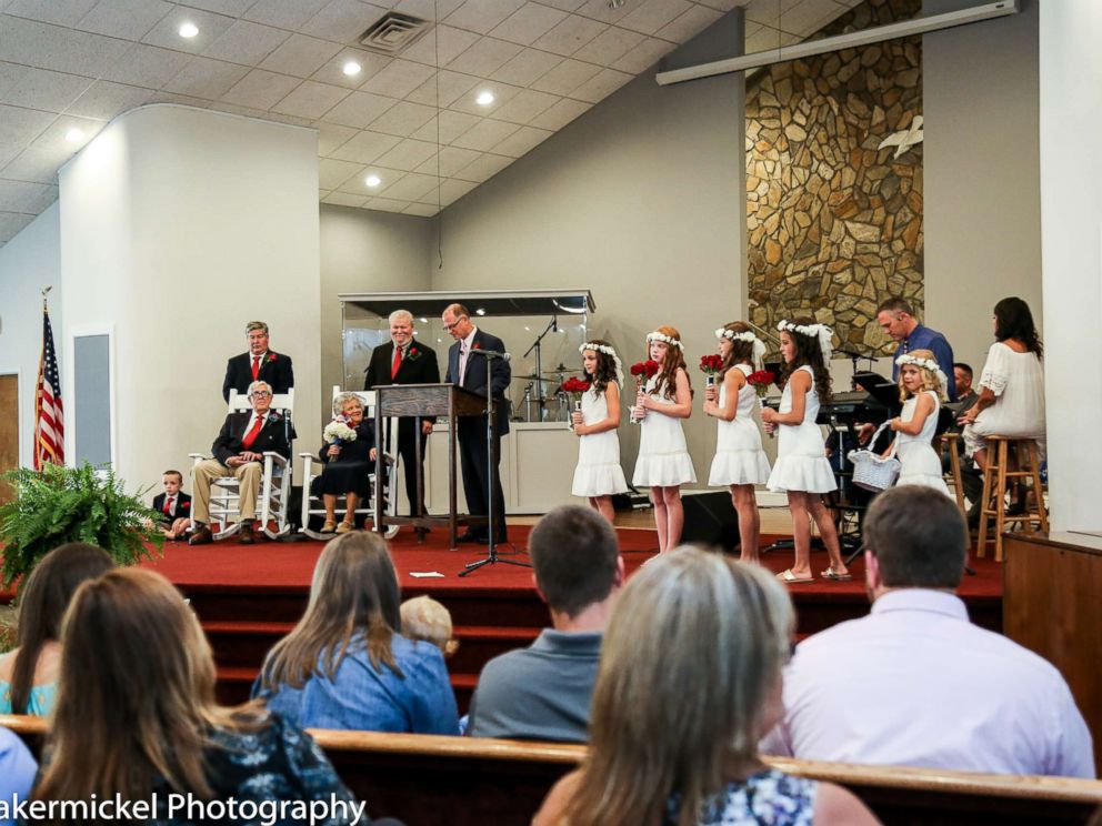 PHOTO: Teenage sweethearts Ed Sellers, 88, and Katie Smith, 89, tied the knot on July 16 in Stanley, N.C.