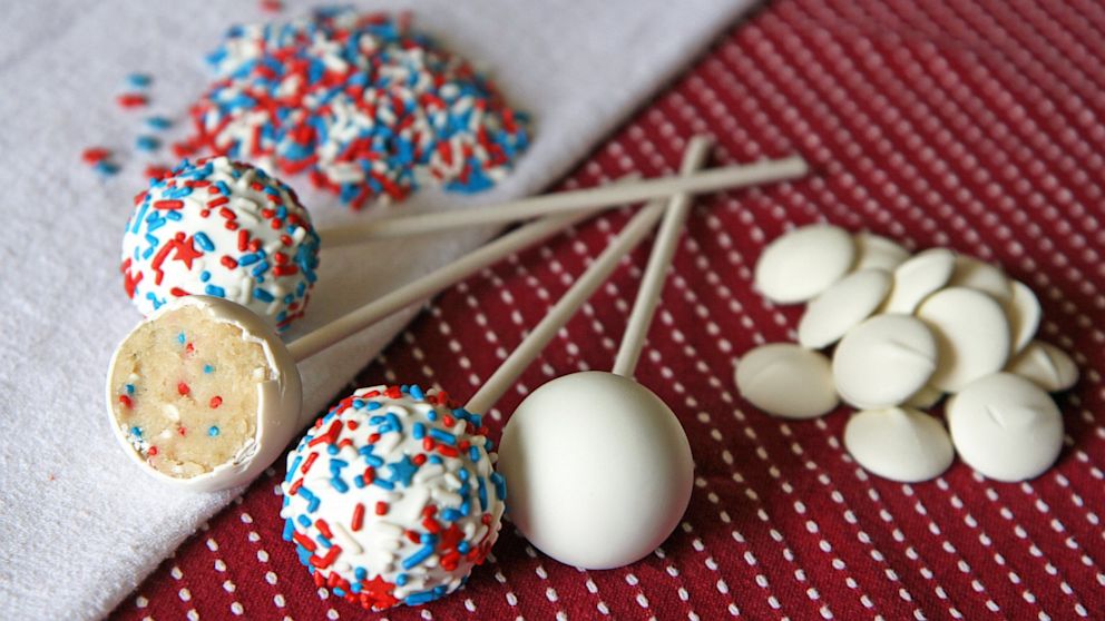 Guests of all ages will love this patriotic confetti cake pop recipe from Kris Galicia Brown, author of "Pop Art: Decorating and Shaping Custom Cake Pops." 