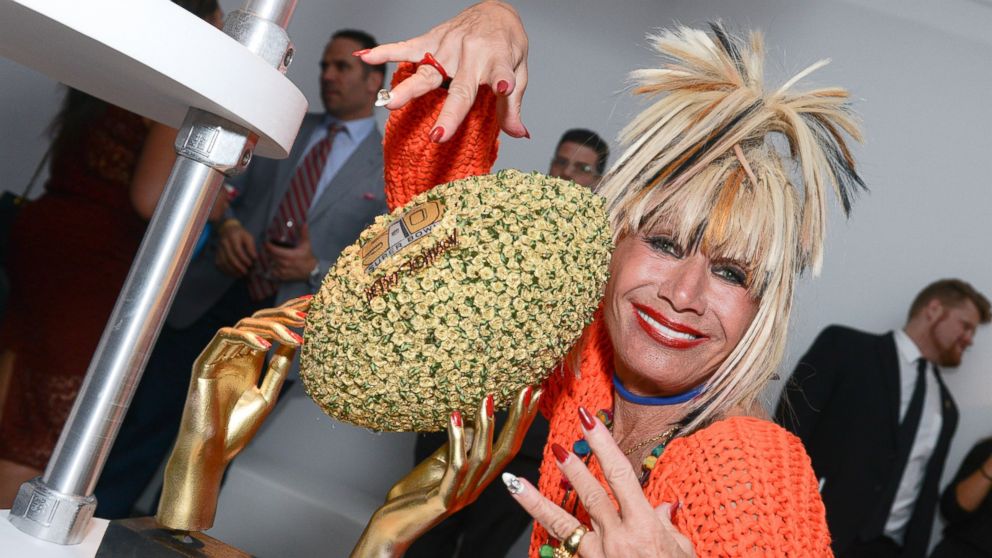 Betsey Johnson designed a football for the "Super Bowl 50 Designer Bespoke Football Collaboration." It will be auctioned online through Feb. 14, 2016.
