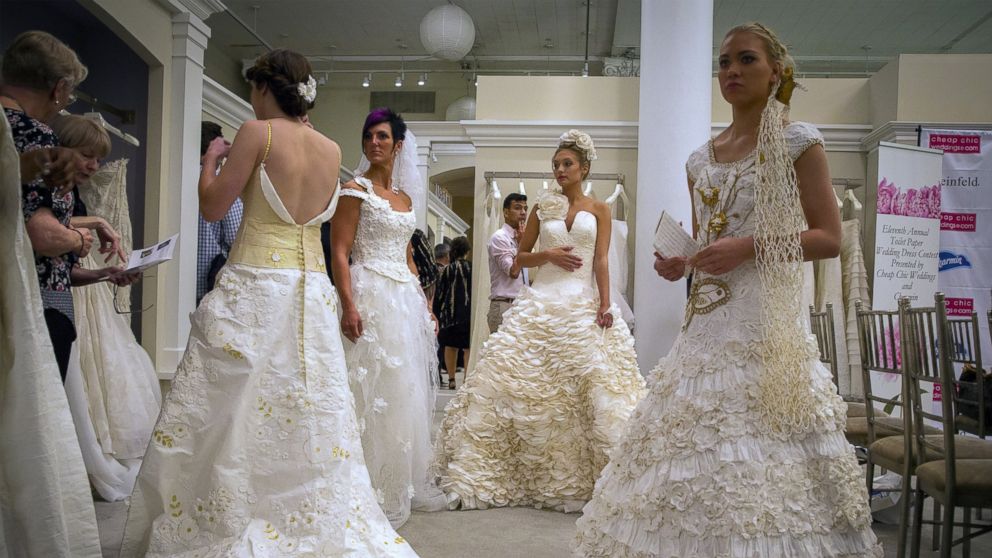 Toilet Paper Wedding Dresses So Stunning You d Be Proud to Wear Them Down the Aisle ABC News