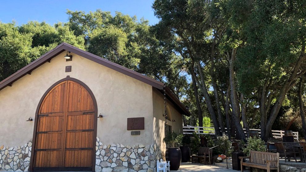 This Oct. 13, 2019 photo shows the tasting room at the Paix Sur Terre winery in Paso Robles, Calif. Winemakers around this central California city can grow a mind-boggling variety of grapes thanks to a wide diversity of microclimates. The wine-growin
