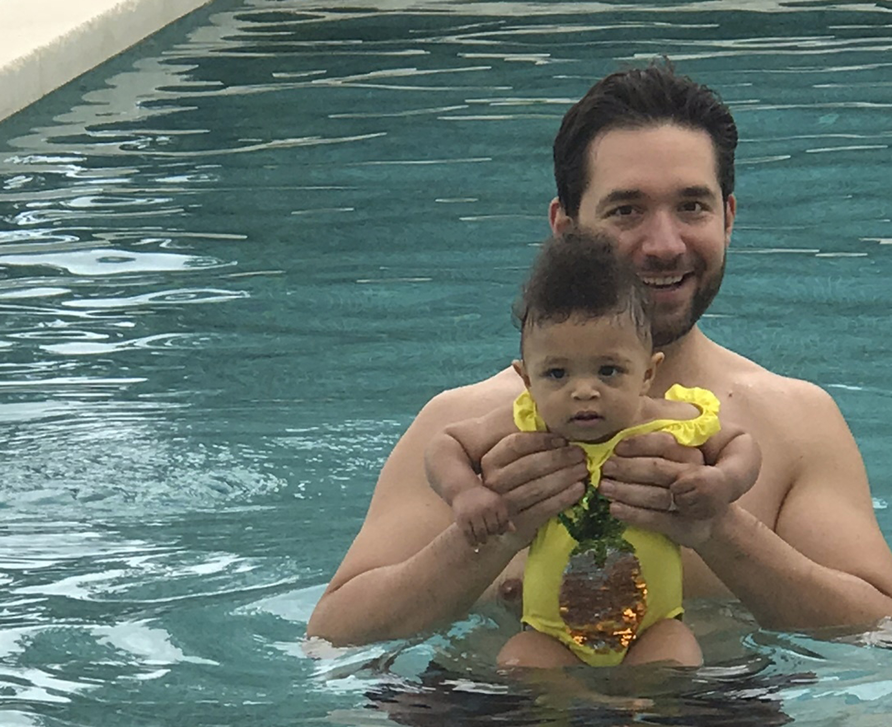 In this undated photo provided by Edelman communications marketing firm, Alexis Ohanian, founder of the social media company Reddit, poses for a photo with his daughter Olympia. Ohanian wants other guys to be jealous of him. Not because he's a multim