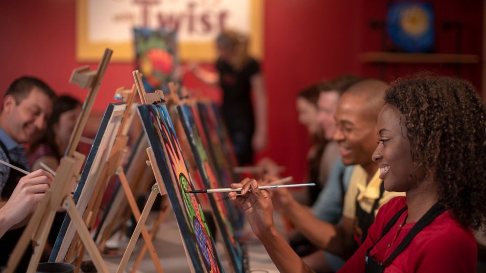 Creativity without the pressure at 'paint and sip' studios - ABC News