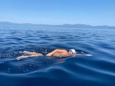 14-year-old becomes youngest to swim length of Lake Tahoe