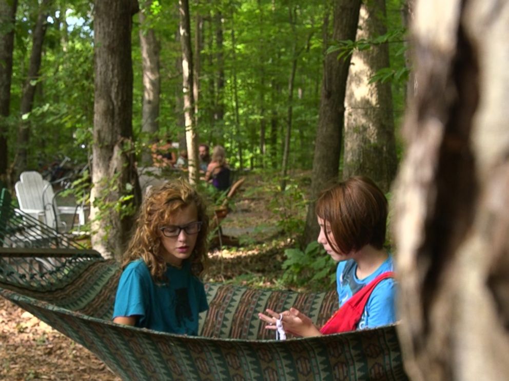 At Twin Oaks, children roam freely through the woods and child care duties are shared.
