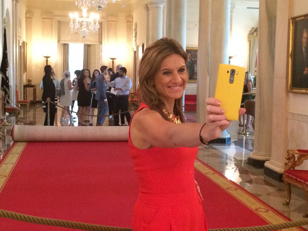 PHOTO: Denise Albert was one of the first people on the new White House tour since the ban on photography and social media was lifted.