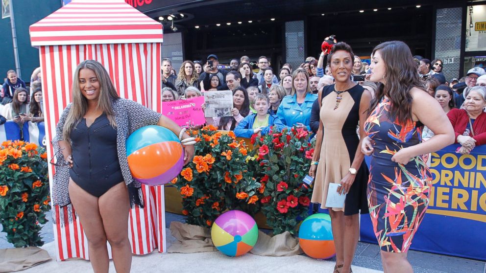 PHOTO: A model photographed on "Good Morning America", on May 23, 2016, wearing a swimsuit that model Ashley Graham chose to support larger busts.