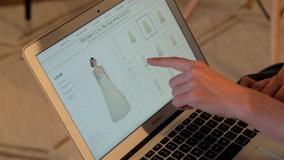 Designer Rebecca Schoneveld created an app for brides to scroll through her entire collection and pick and choose features from different dresses.