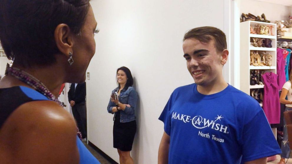 PHOTO: Adam Garry, of Allen, Texas, 18, suffers from gastric cancer. His wish was granted by the "Make a Wish Foundation" to attend "Good Morning America's" live show on July 27, 2017 at Times Square studios.