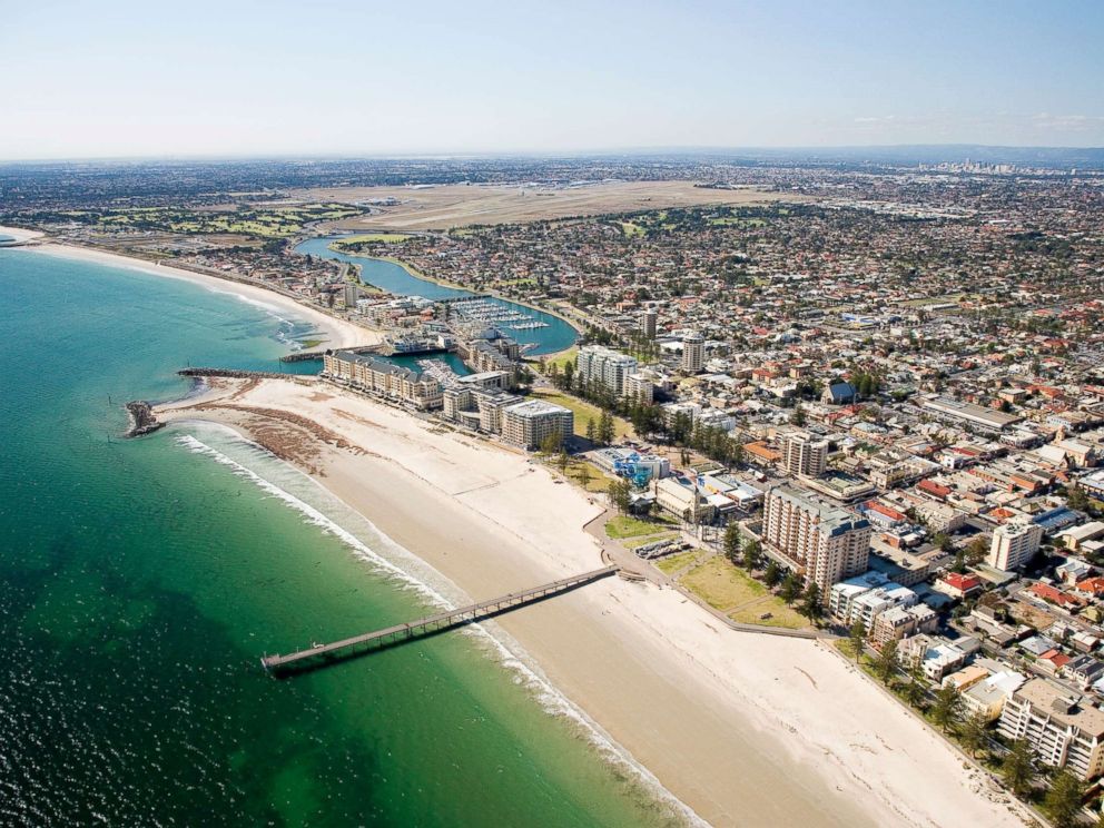 PHOTO: This aerial photo captures a scenic view of Adelaide, South Australia.