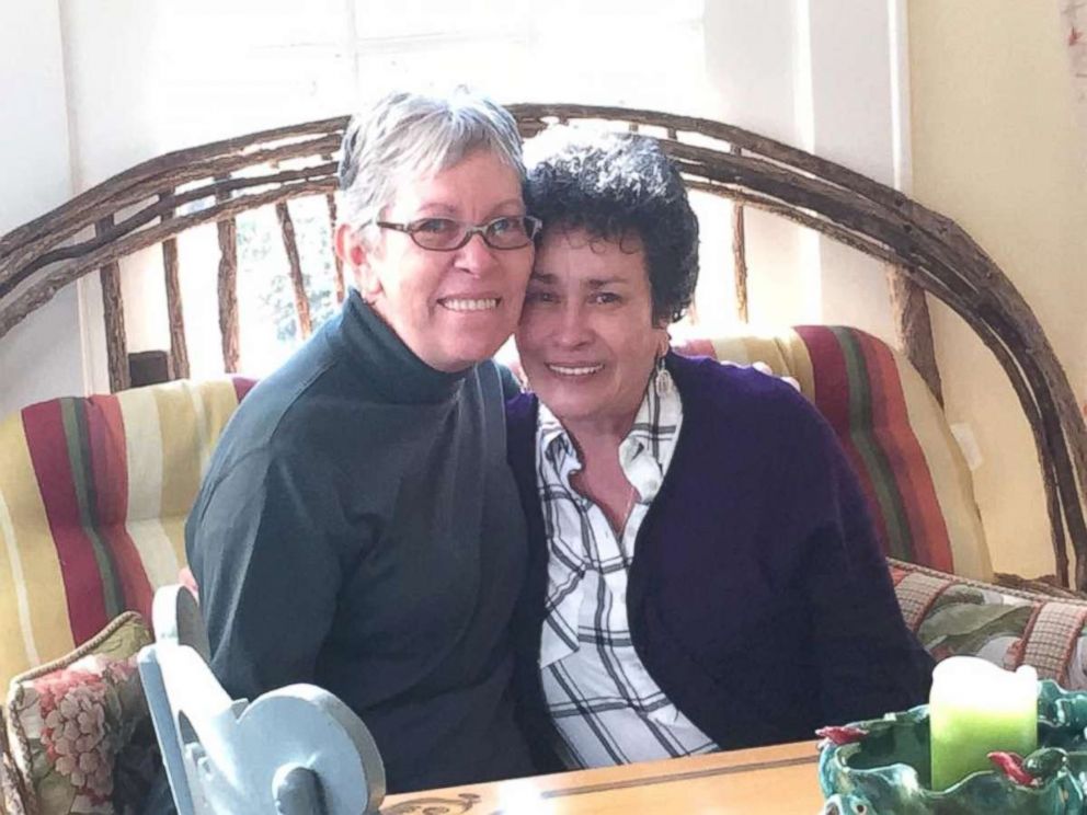 PHOTO: Sisters Sylvia Faison Graves Kewer and Nancy Goode O'Donnell meet for the first time on Nov. 11, 2017.