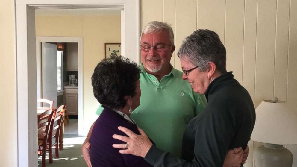 PHOTO: Siblings Sylvia Faison Graves Kewer, Billy Lee Ray, and Nancy Goode O'Donnell meet for the first time on Nov. 11, 2017.