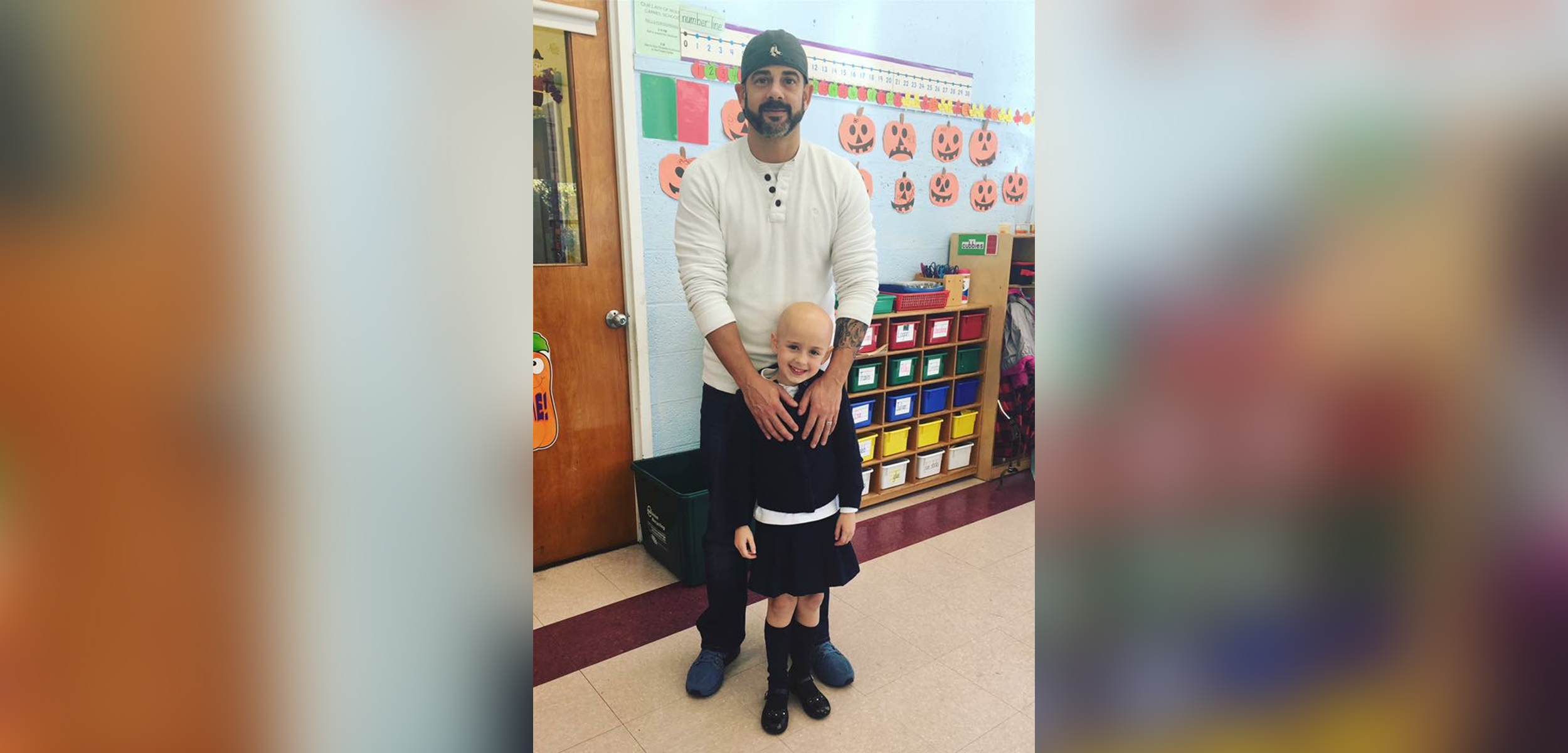 PHOTO: Father of four Dave Sylvaria with his 6-year-old daughter Riley, who has alopecia. 