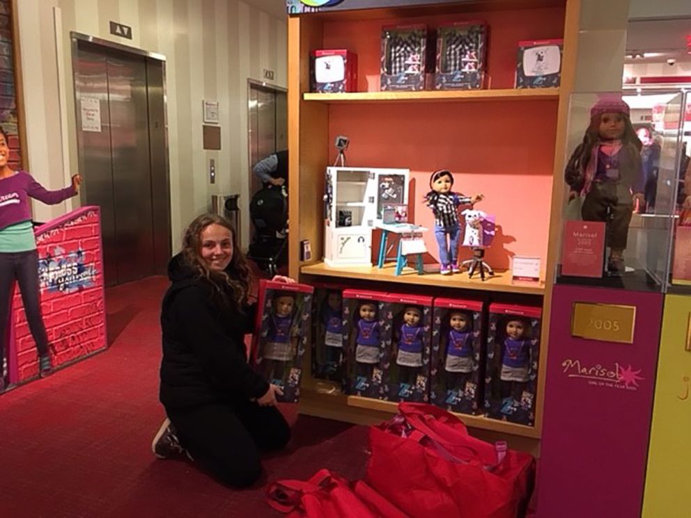 PHOTO: Olivia Reduto donated six American Girl dolls to Yonkers Public Library.